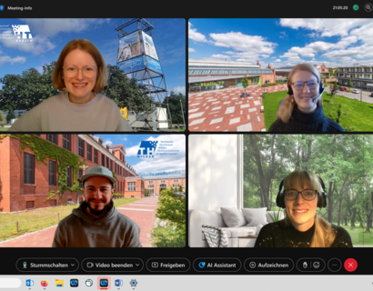 Screenshot eines Webex-Meetings, auf dem das Team zu sehen ist
