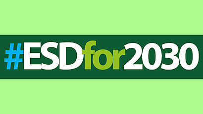 Logo Education for Sustainable Development with #ESDfor2030