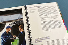 Klima-Wegweiser Brandenburg Aufgeklapptes Heft "Klima-Wegweiser Brandenburg" mit einem Beitrag der Technischen Hochschule Wildau