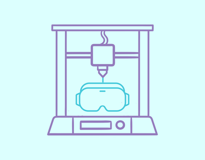 symbloische Darstellung von Additiver Fertigung mit VR
