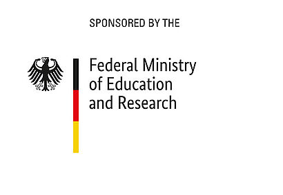 Logo des Bundesministeriums für Bildung und Forschung in englischer Variante