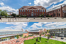 Collage TH Wildau Hauptgebäude und Campus