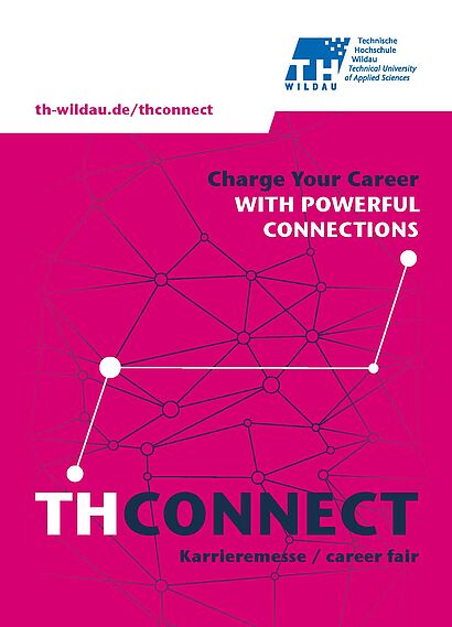 Flyervorderseite der THCONNECT 2025 mit Slogan Charge Your Career WITH POWERFUL CONNECTIONS