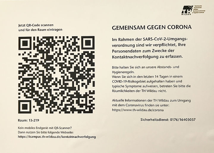 QR-Code Plakat Kontaktnachverfolgung