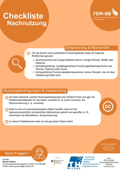 Checkliste für das Nachnutzen von Forschungsdaten